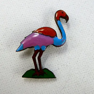 Vintage Signed WEISS Enamel Flamingo Bird Pin Brooch Figural Jewelry • $15