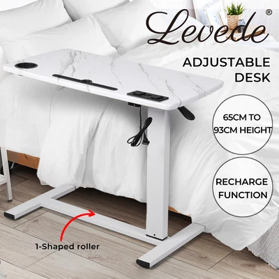 $119.99 • Buy Levede Standing Desk Height Adjustable Sit Stand Over Bed Laptop Table Shelf USB