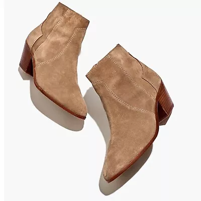 Madewell The Western Boot In Suede Size 8.5 Taupe AE355 • $35