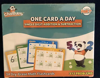 $10.99 • Buy PreK-1st Grade Daily Math Practice Dry Erase Flash Cards 312 Problems, 34 Cards