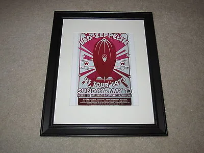 $38.69 • Buy Framed Led Zeppelin Concert Mini Poster, 1973 U.S. Tour Mobile 14 X16.5  RARE!