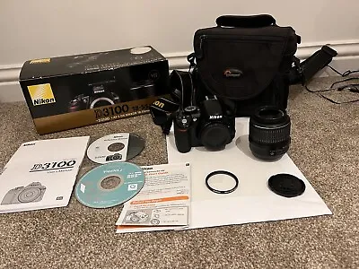 Nikon D3100 14.2MP With 18-55mm VR Lens Kit DSLR Camera - Black + Other Goodies • £160