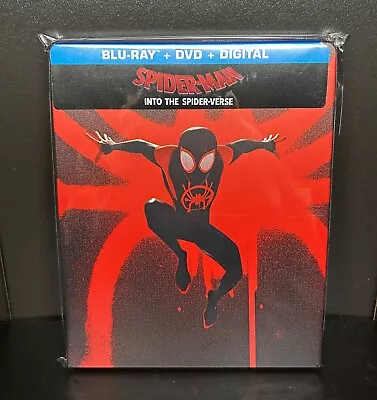 Spiderman Into The Spider-Verse Steel Book Blu-ray Great Condition Same Day Ship • $20