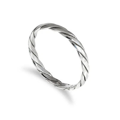 £11.65 • Buy Sterling Silver 2mm Twisted Rope Pattern Stacking Ring Size I - U