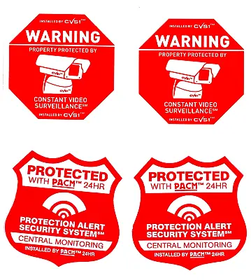 2 Security Camera Video Surveillance Warning Decals 2 Alarm System Stickers UV • $4.95