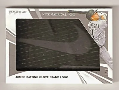 NICK MADRIGAL 2021 Immaculate # 1/4 ROOKIE JUMBO NIKE Batting Glove AMAZING RARE • $499.99