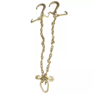 US V-Chain Bridle W/8  Medium J HooksT- Hook&J-Hook W/Grab Hooks 5/16''x3' G70 • $50.10