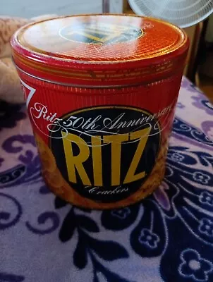 Vintage Ritz 50th Anniversary Cracker Tin Collectible Food Container • $12.99