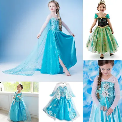 $25.16 • Buy Girl Party Dress Costume Princess Queen Elsa Party Birthday Size 1-10Yrs
