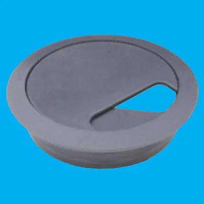 80mm Dark Grey Computer Desk Table Grommet Cable Tidy Port Wire Hole Cover • £1.99