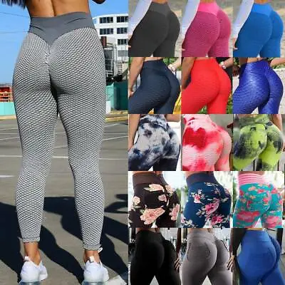 £8.75 • Buy Women High Waist Yoga Pants Anti-Cellulite Leggings Butt Lift Sports Gym Booty