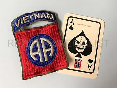 Vietnam War U.S. Army 82nd Airborne Division VIETNAM Cloth Patch & Death Card • £4.95