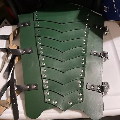 Larp Leather Leg Armor Gothic Greaves Belt Buckle Gaiter Medieval Viking Knight • $42.50