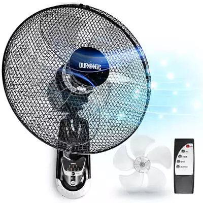 Duronic Wall Mounted Fan FN55 | Oscillating/Rotating | 3 Speeds | Remote Control • £49.99