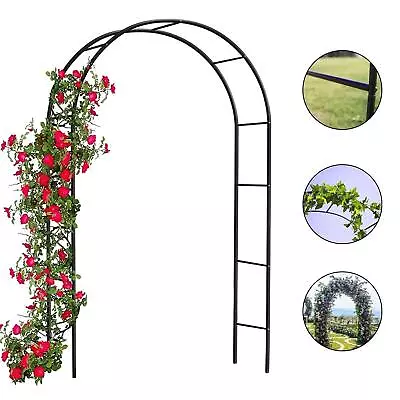 2.4m Metal Garden Arch Heavy Duty Strong Tubular Rose Climbing Plants Archway • £12.95