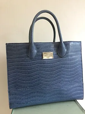 Gorgeous Edina Ronay Denim Blue Leather Grab Tote Handbag. • £25