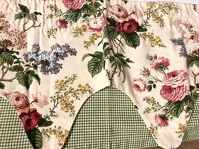 £14.56 • Buy Waverly Window Treatment French Country Green Check Valance Pink Red Floral