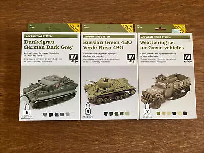 Vallejo Paint Set Lot Of 3 Green Vehicles Rusian Green German Dark Grey • $20
