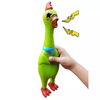 Rubber Chicken Toy - Green Design - Squeaky Fun Screaming 12.5 Inch Tall • $7.90