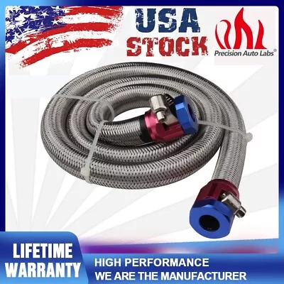 Stainless Braided Steel Fuel Line 3FT 3/8 In Clamp-in Sleeving Kit Universal US • $15.99