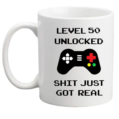 50th Birthday Mug/gamer/level Unlocked Gift For Him/men/her/women/men/rude Mug • £8.95