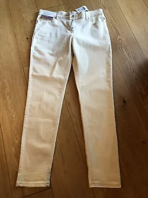 £16 • Buy NEXT New Cream Denim Relaxed Skinny Mid Rise Jeans - Size 14 Reg RRP £30