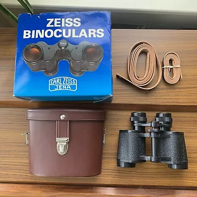 Carl Zeiss Jena Binoculars - Deltrintem 8X30 - Boxed With Brown Leather Case • £42