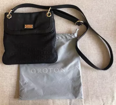 Authentic Preloved Oroton Crossover Signature Black Shoulder Bag • $75