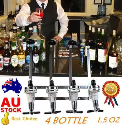 4 Bottle Wall Mounted Dispenser Stand Drinks Wine Spirits Bar Optics Wedding AU • $58.12