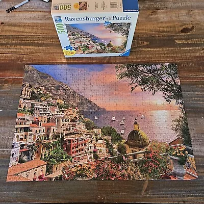 Ravensburger Puzzle 500 Large Piece  Positano  Italy Scene Used • $11.95