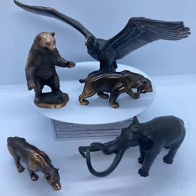 William Otto 5 Signed Bronze Figures La Brea Tar Pits Rare • $399.99