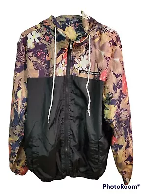 Qina Yugn Shui @ Floral Full Zip Hooded Jacket Windbreaker Unisex Size Large • $20.89