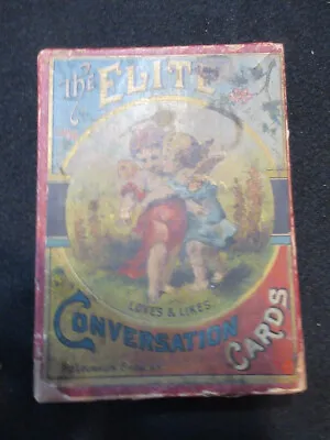 1887 ~Elite Conversation Cards~ Game McLoughlin Brothers Rare  Loves And Likes  • $34.99