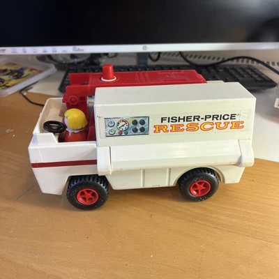 £5 • Buy Fisher Price Play Family Fire Rescue Truck 1974 Vintage Toys