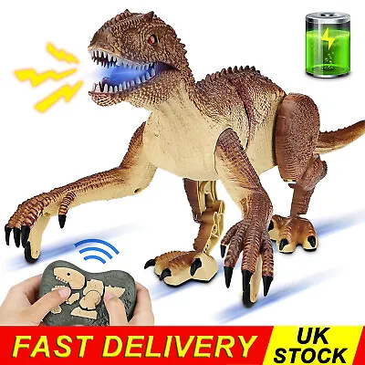 Remote Control Dinosaur Toy For Kids Electric RC Walking Robot Dinosaur W/Light • £13.89