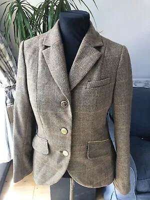 Joules Blazer Jacket 100% Wool  Uk14 ‘ayleward’ Colour Basil  Tweed Hacking Vgc • $87.09