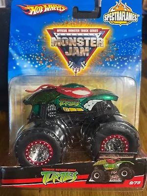 Hot Wheels Monster Jam Teenage Mutant Ninja Turtles Raphael SpectraFlames *Shiny • $23