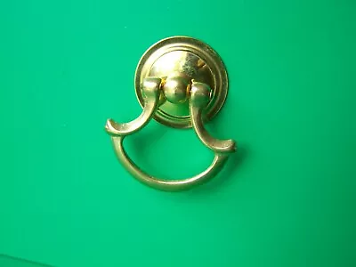 Small Brass Knob Furniture Bow Pull Cabinet Bow Pull Jewelry Box Pull Bin Pull • $5.25