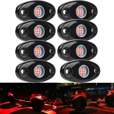 8PCS Underglow RED LED Rock Lights Neon 8Pods LED Light Off Road UTE ATV Boat  • $39.58