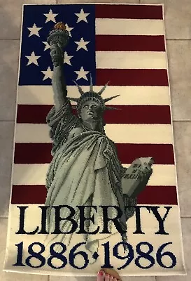 Vintage 1986 Mohawk Carpet Statue Of Liberty Rug Centennial Commemorative Wool • $246.85