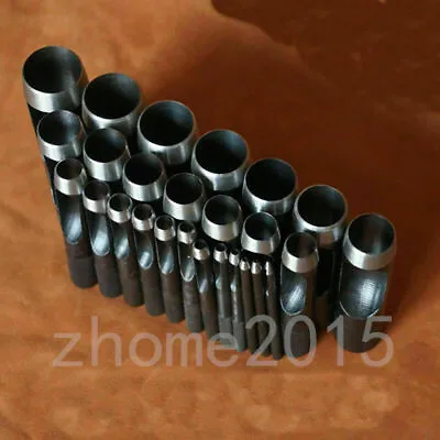 Round Hollow Punch Set Hand Tools Hole Punching Leather Gasket CARBON Steel • $5.85