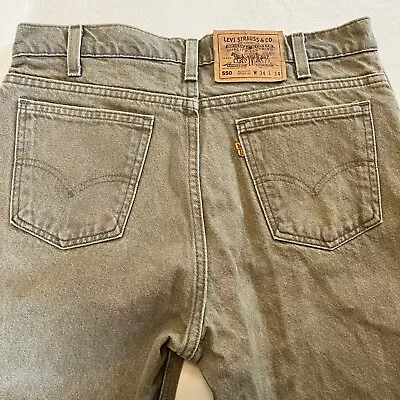 Vtg Men’s 550 Levi’s Orange Tab 1996 33x34 Green USA Straight Leg 100% Cotton • $26.99