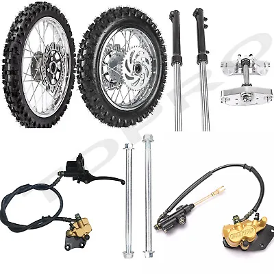 Front Forks Triple 60/100-14 80/100-12 Wheel Tyre For Dirt Bike CRF50 Thumpstar • $399.99