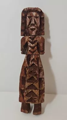 Vintage Primitive Carved Wood Medieval Knight Peasant Folk Art Figure 10 Tall • $24.50