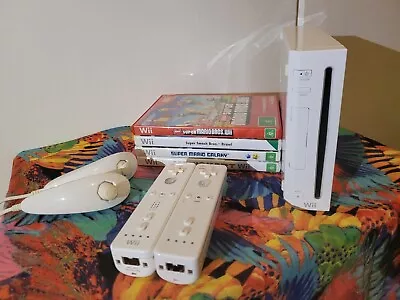 Nintendo Wii Console Bundle +4 Games +2 Controllers + Cables. Super Mario Bundle • $119.99