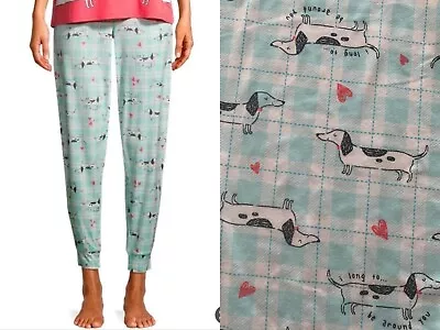 Secret Treasures Women's 3XL Pajama Pants Plaid Blue Weiner Dog Elastic Waist • $11.98