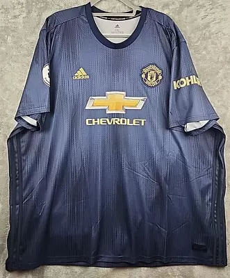 Manchester United Mens 4XL Navy Blue Adidas Soccer Chevrolet Kohler Solskjaer • $39.97