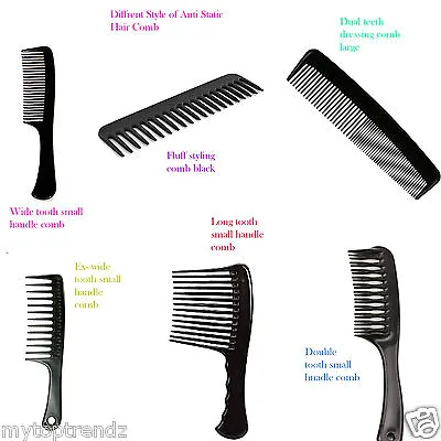 Rake Comb Styling Detangling & Shampoo  Handle Jumbo Hair Combs Various Style • £2.95