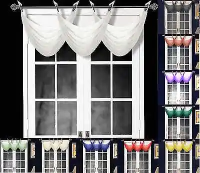 New Elegant Waterfall Grommet Voile Sheer Valance Window Treatment 36'x16  K36 • $4.89