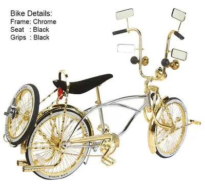 New! 20  Vintage Lowrider 72 Spoke Steel Bicycle 545-3 In Gold/chrome. • $1580.99